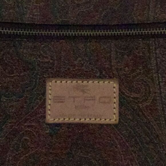 ETRO BORDEAUX PAISLEY PRINT TOTE SHOULDER SATCHEL BAG - Picture 7 of 15